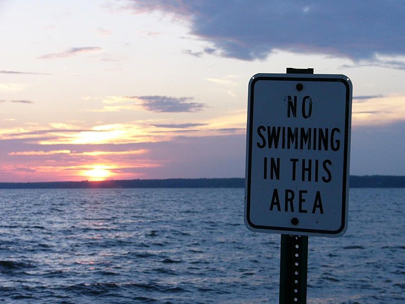 No swimming sign