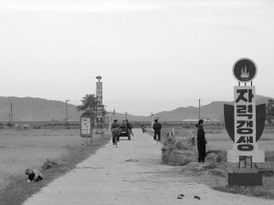 Scene at the Men's collective farms, Wonsan, North Korea