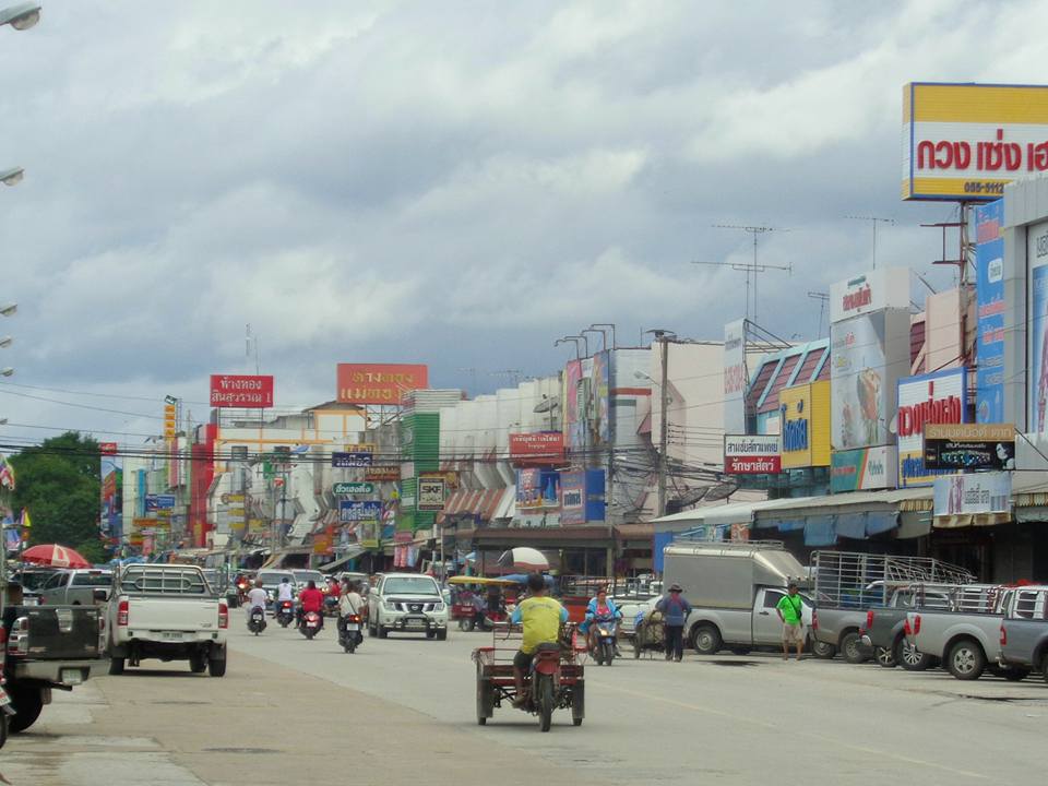 Main road on a town in Northern Thailand