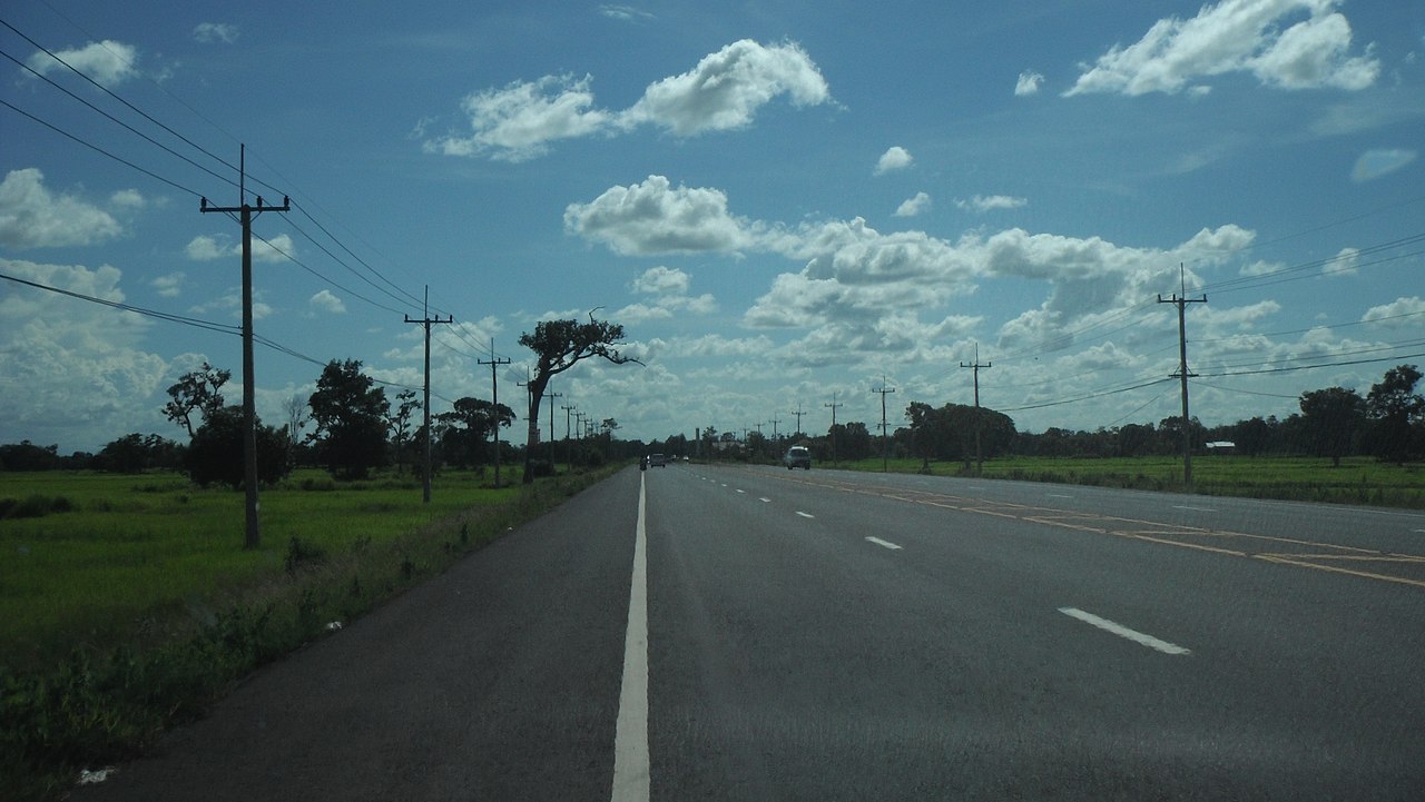 Highway 226 from Sisaket to Ubon Ratchathani, Thailand