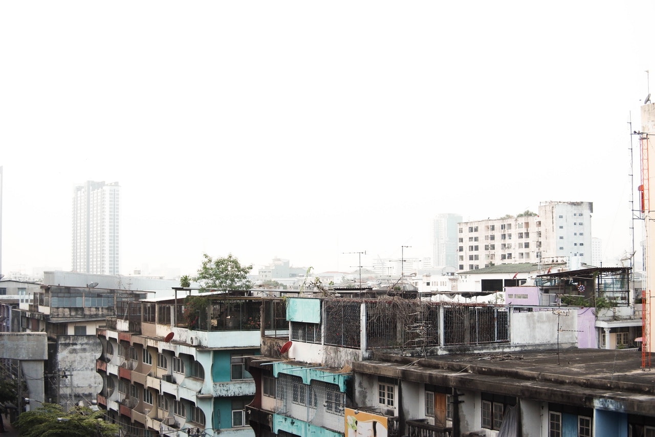 Old apartment buildings in Bangkok