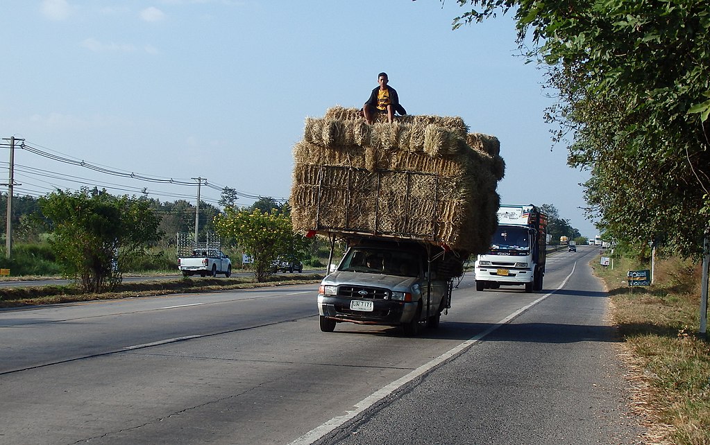 Overloaded pickup truck in Khon Kaen