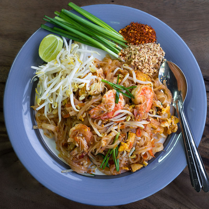 Phad Thai kung costing about 35 baht, from a street stall in Chiang Mai