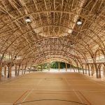 Inside the eco-friendly bamboo Sport Hall at Panyaden School, Chiang Mai