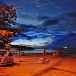 Patong Beach in Phuket at night.