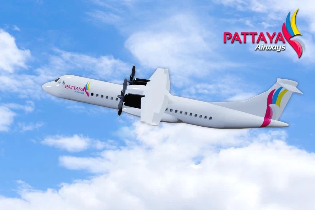 Pattaya Airways turboprop airplane.