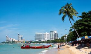 Longtail boat on Pattaya Beach.
