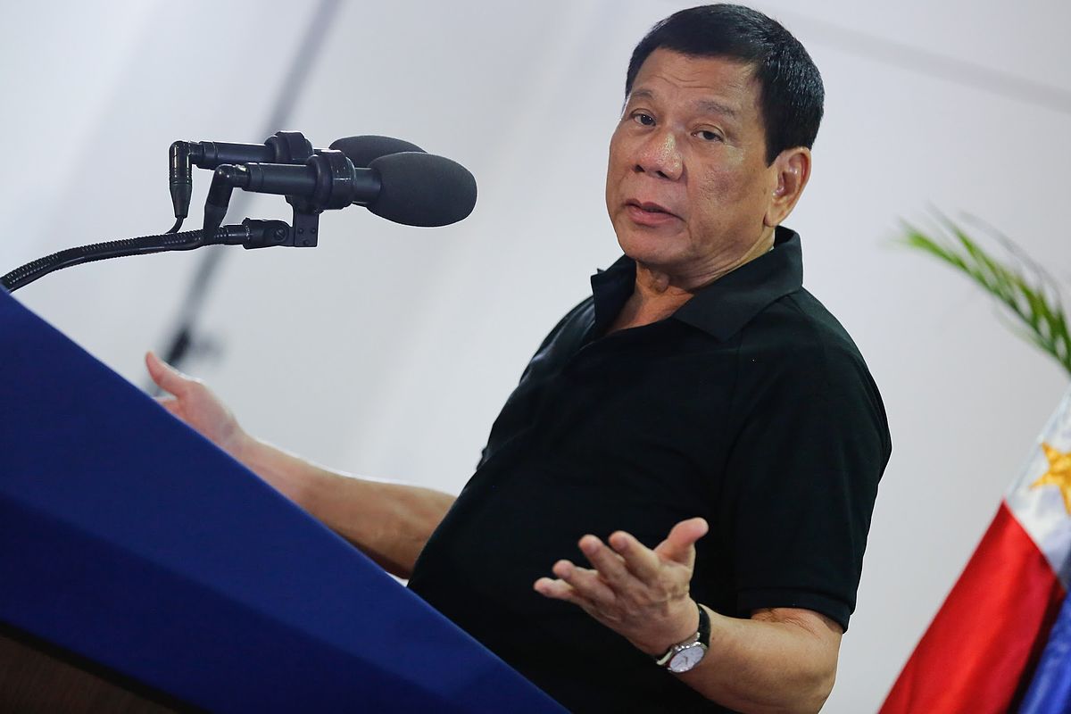 Philippines President Rodrigo Duterte speaking in Davao City