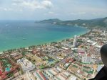 A view of Patong, Phuket, from a helicopter.