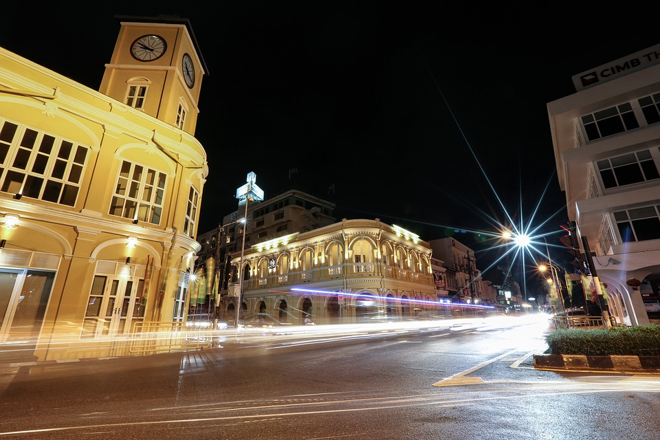 Phuket town at night