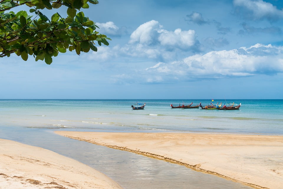 Phuket beach and boats