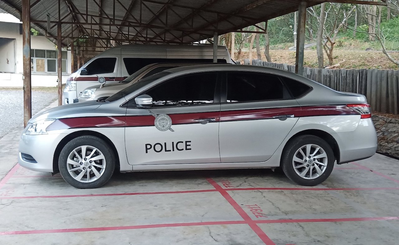 Nissan Sylphy car at Provincial Police Training Center Division 2, Royal Thai Police