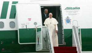 Pope Francis arrives at Seoul Airport