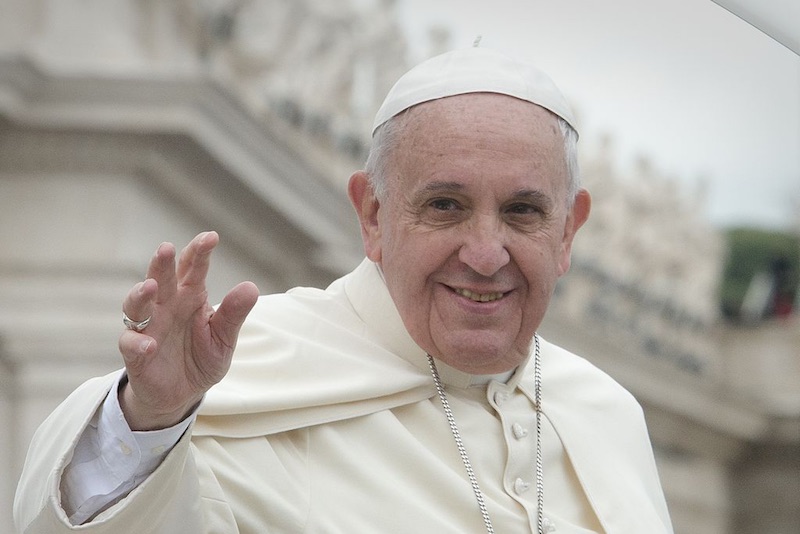 Pope Francis at the canonization of Saint John XXIII and Saint John Paul II