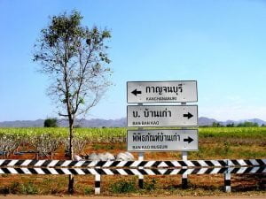 Traffic signs in Kanchanaburi