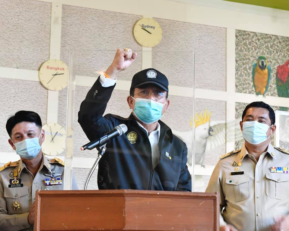 Thai PM Prayut on a visit during the COVID-19 coronavirus outbreak