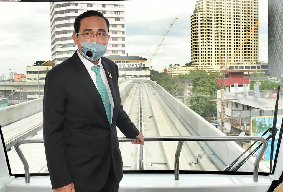 PM Prayut Chan-o-cha at BTS Skytrain Green Line in Bangkok