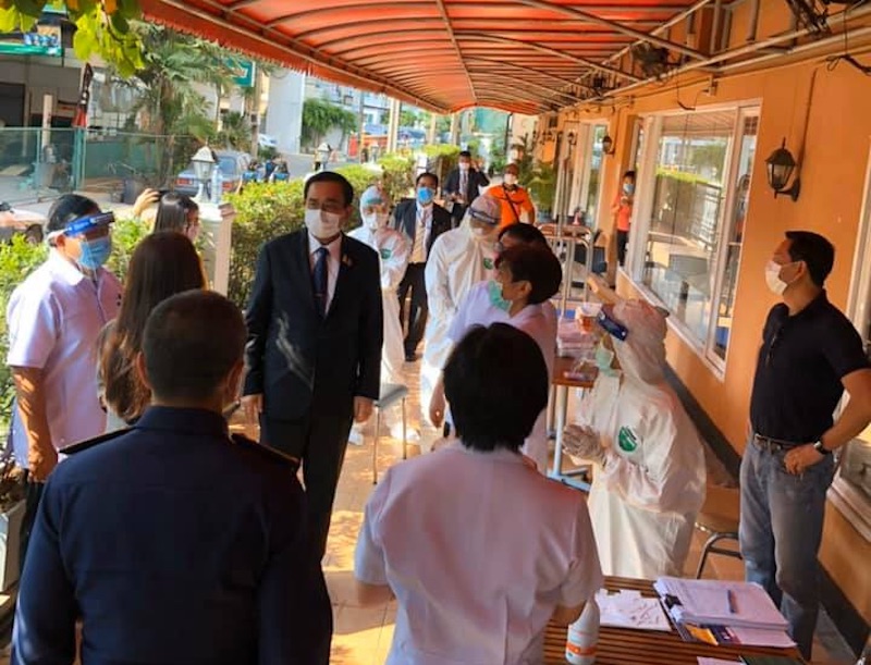 Prime Minister Prayut wearing a face mask during COVID-19 coronavirus outbreak