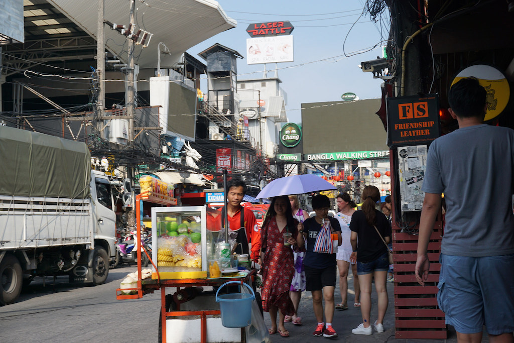 People walking on Bangla Road in Patong, Phuket