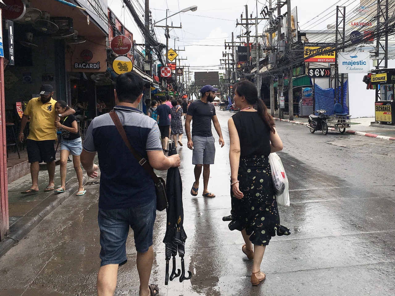 Rain at Bangla Road in Patong, Phuket
