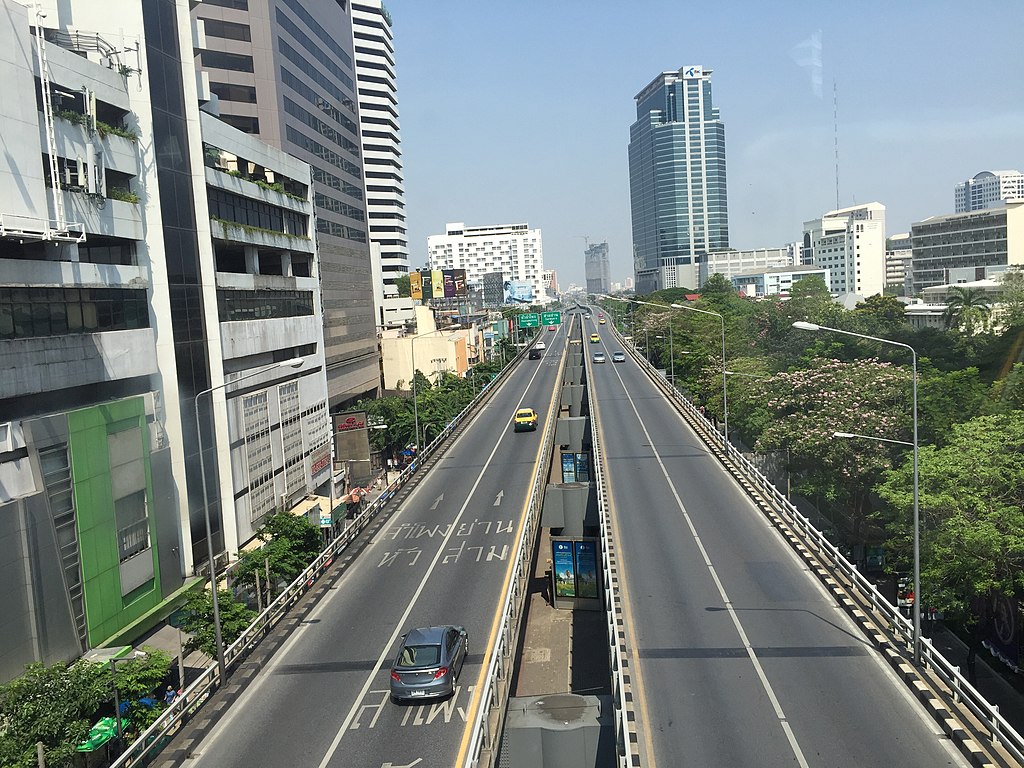 Rama IV Road in Pathum Wan, Bangkok