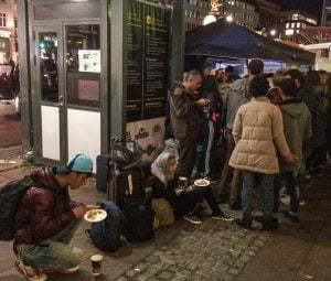 Syrian refugees at Stockholm Central Station