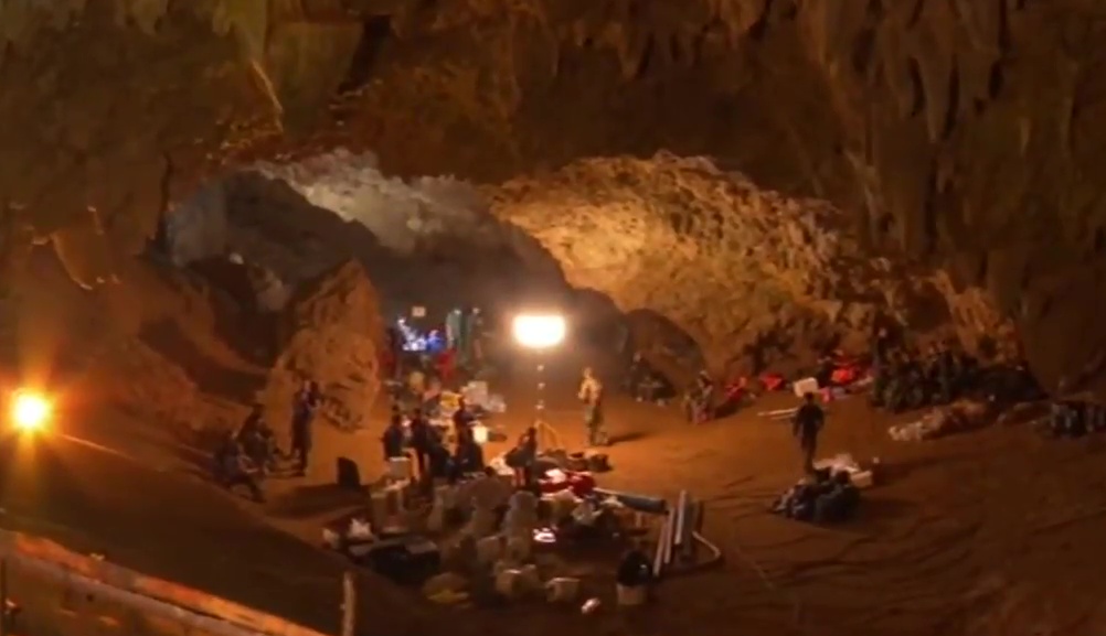 Rescue team at Tham Luang cave, Chiang Rai