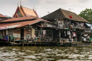 Riverside houses in Thailand