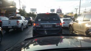 Traffic jam in Korat
