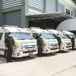 Royal Thai Police Ambulances in Thailand during the COVID-19 pandemic
