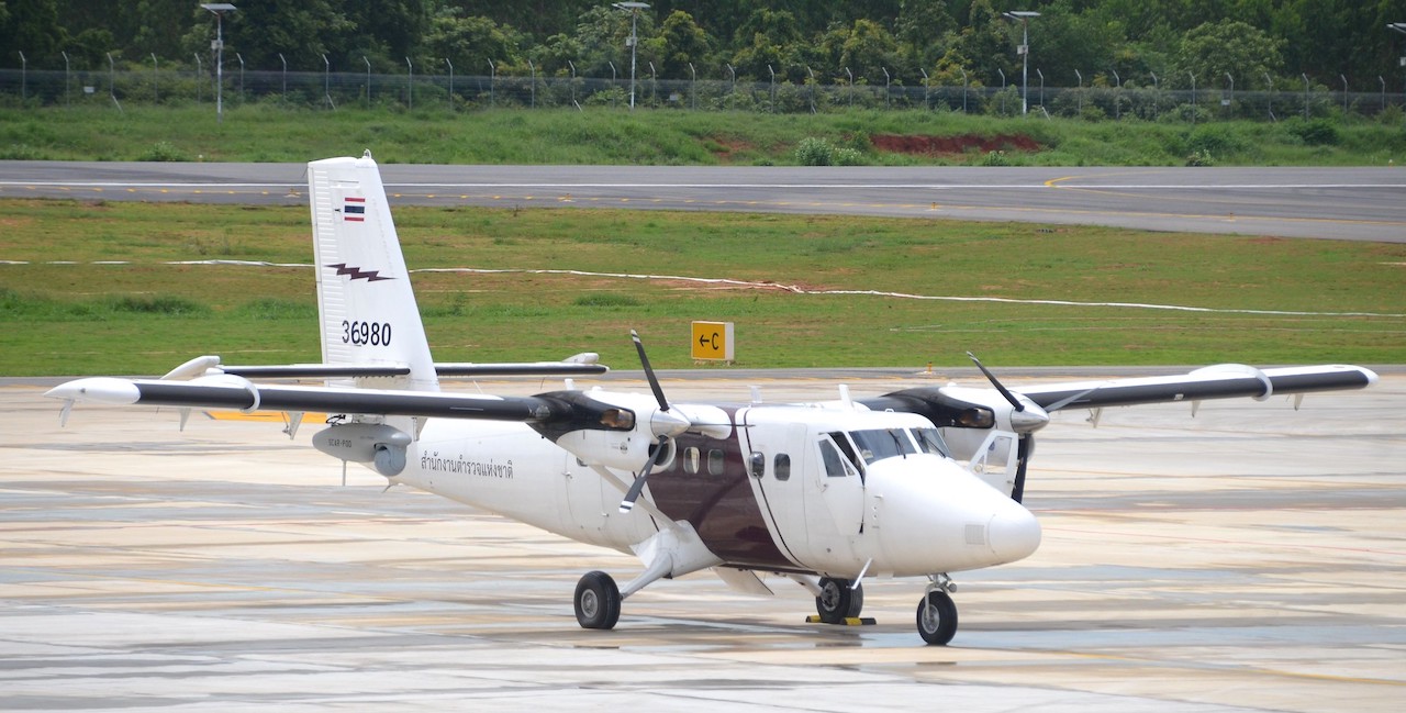 de Havilland DHC-6-400 of the Royal Thai Police at Khon Kaen-KKC airport.