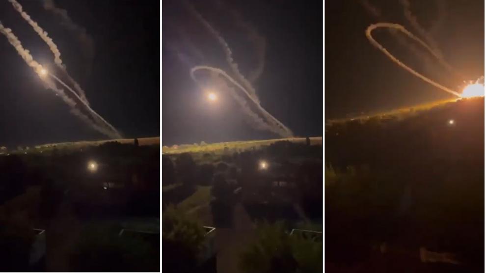 Video of a Russian missile in Ukraine that flips over and impacts at the launch site