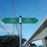 Sai Mai and Don Mueang traffic sign in Bangkok