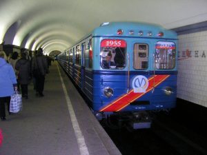 Train at Saint-Petersburg metro