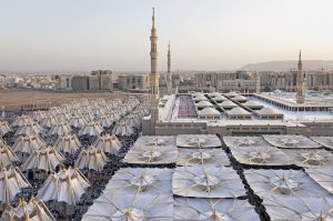 Piazza of the Prophet's Holy Mosque in Medina, Saudi Arabia