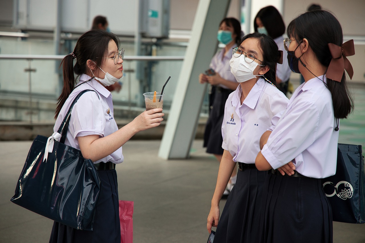 Students during the COVID-19 coronavirus outbreak in Thailand