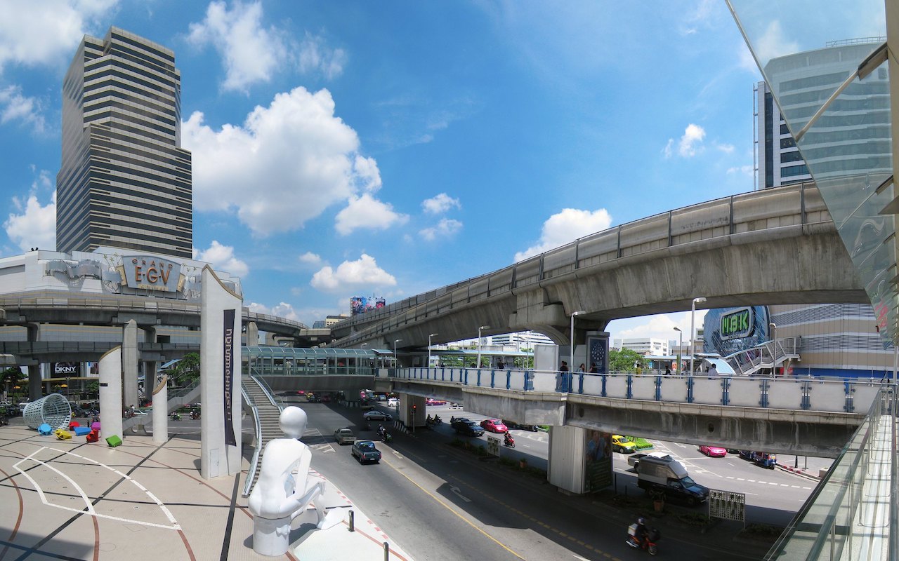 MBK Skywalk at Siam Square in Bangkok, Thailand.