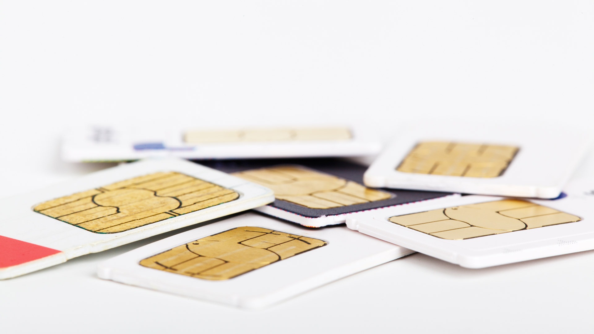 Assorted sim cards.