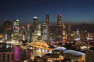 View of the Singapore Skyline at night