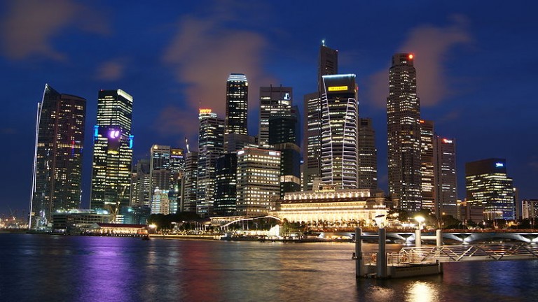 Singapore Skyline at Night
