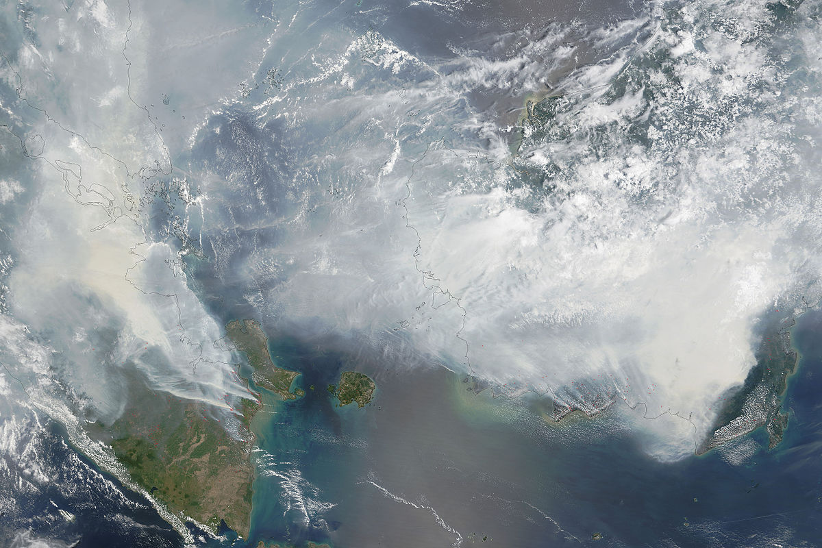 Satellite image of Southeast Asian haze