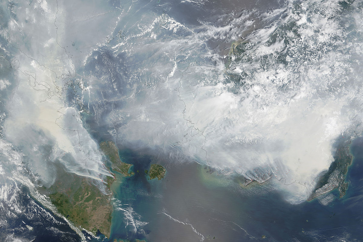 Satellite image of Southeast Asian haze