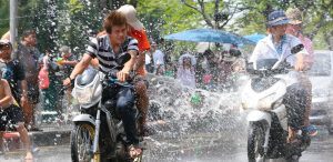 Motorcycles during the Songkran festival (Thai New Year)