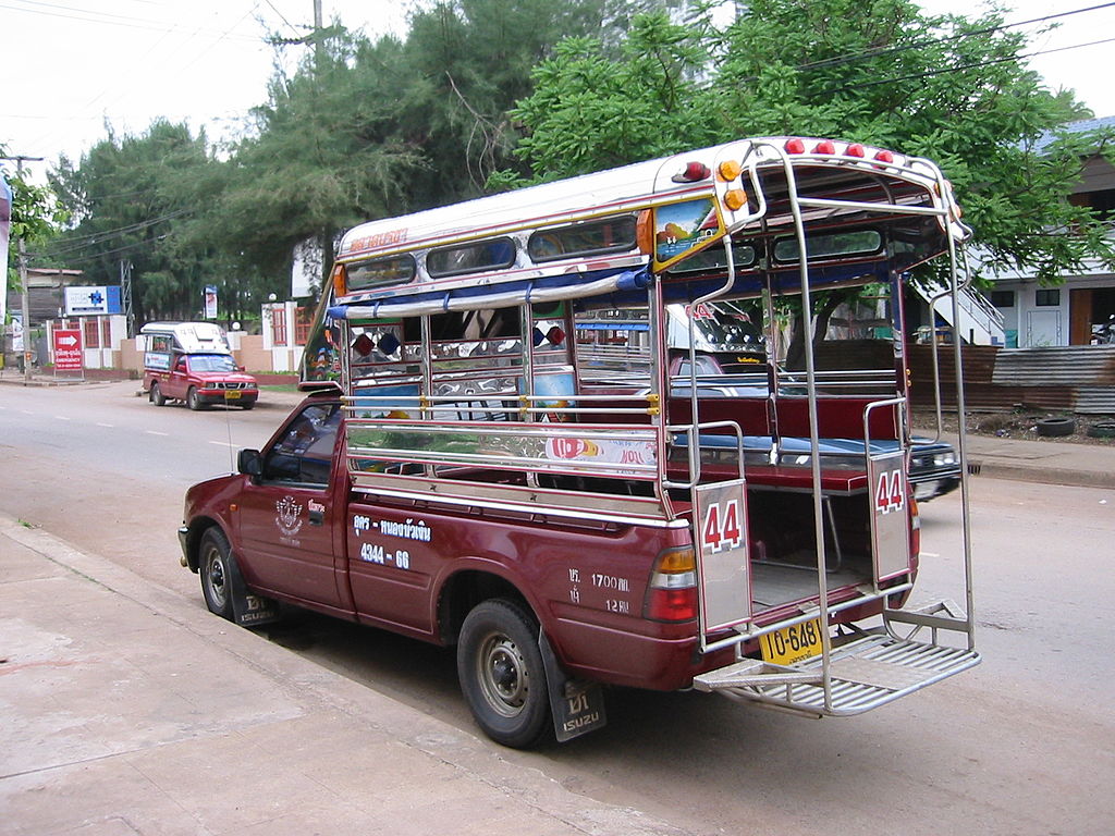A Songthaew or baht bus in Udon Thani