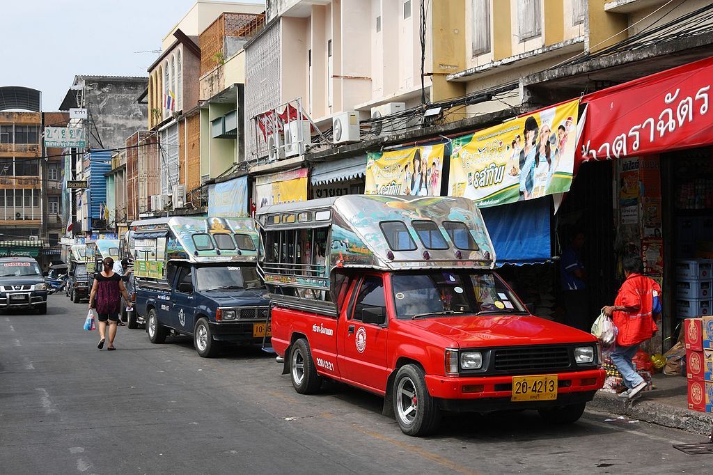 Songthaews in Sriracha.
