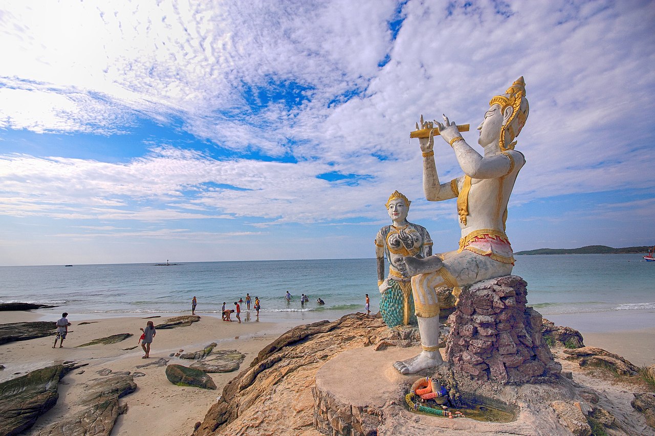 The statues of Phra Aphamani and the mermaid, characters from a famous Thai epic poem, on Ko Samet