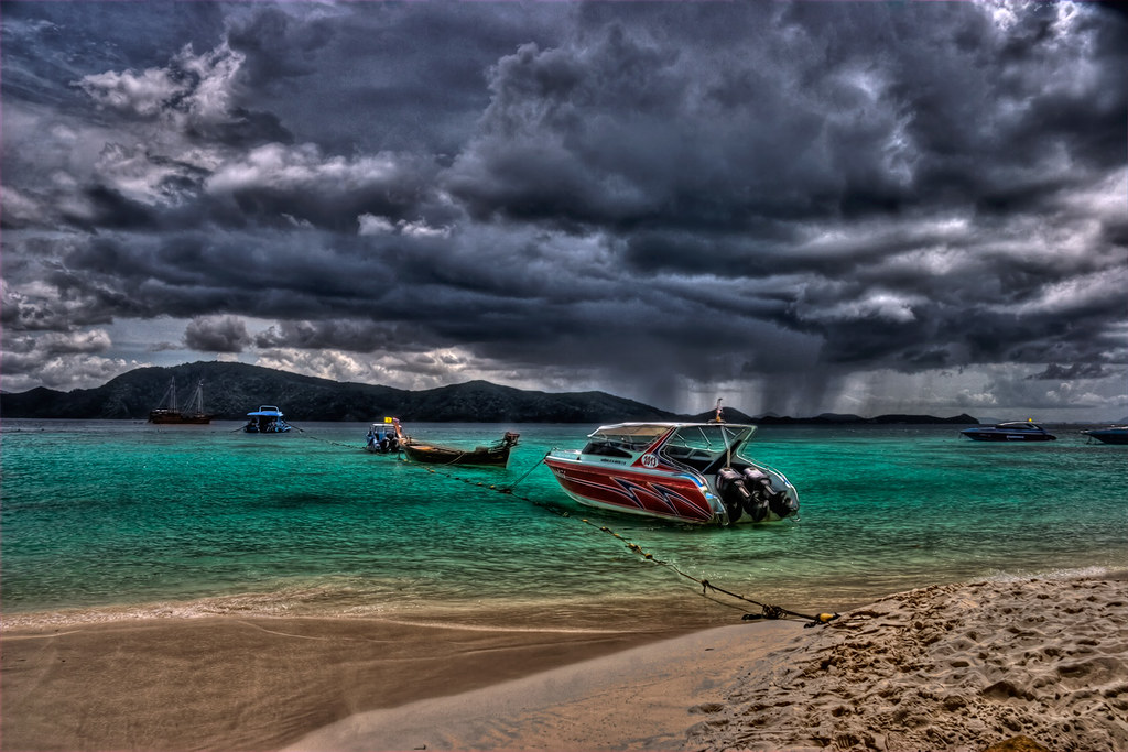 Storm approaching Coral Island in Phuket