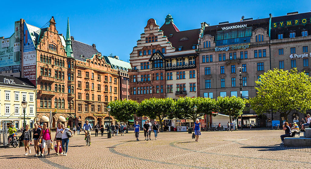 Stortorget, a large plaza in Malmö, Sweden