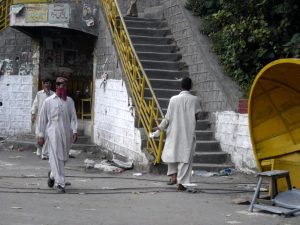 Men walking on the street in Pakistan