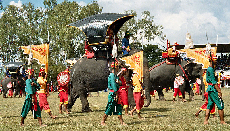 Demonstration at the Elephant Festival in Surin
